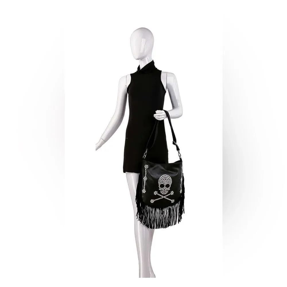 Jolly Roger Fringe Skull Handbag